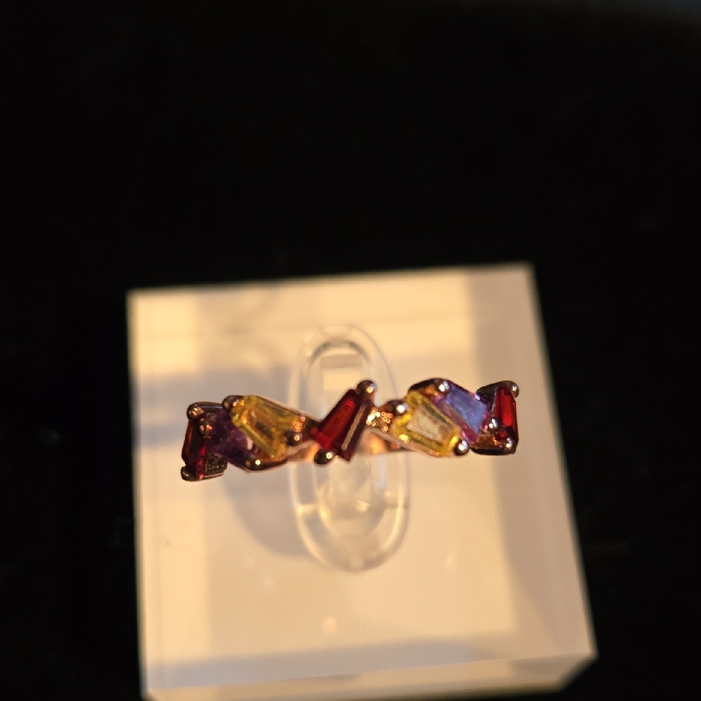 Multicolor Gemstone Ring, 7.5 - image 1